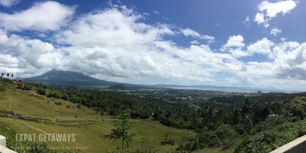 Looking over Legazpi and Mt Mayon volcano