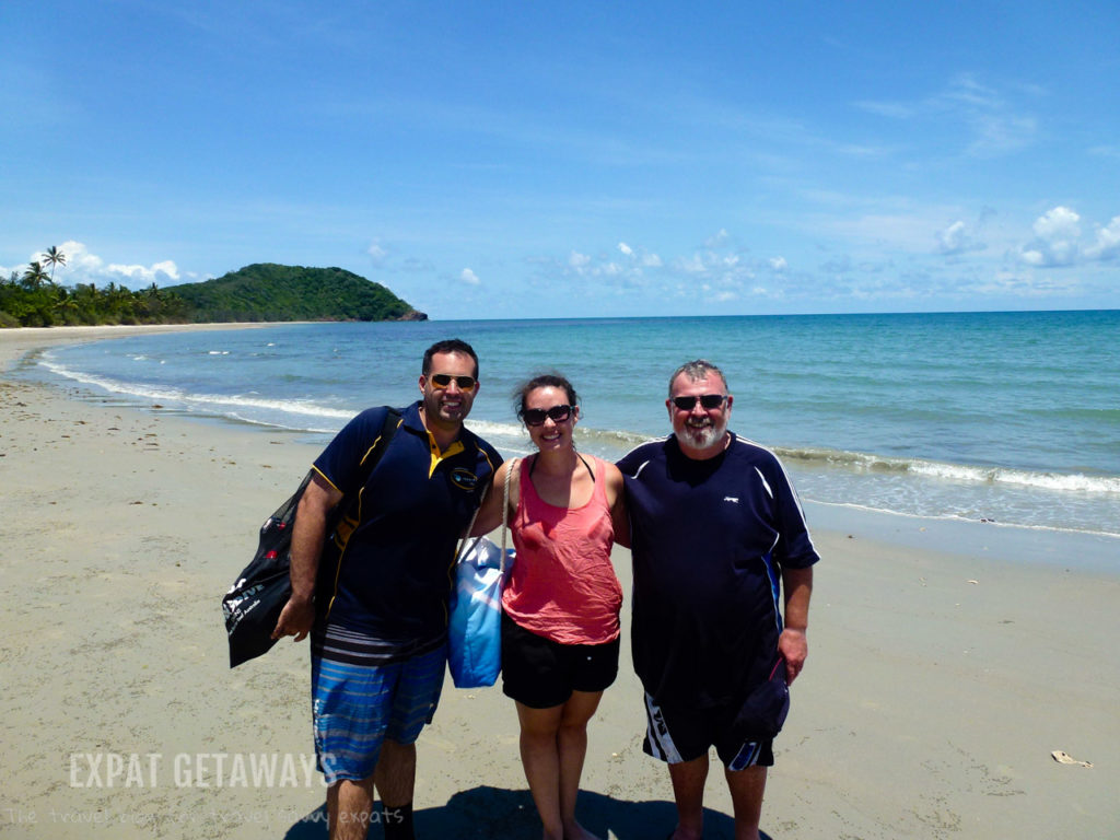 Where the rainforest meets the reef. Andrew, Dad and I after a snorkel trip with Ocean Safari